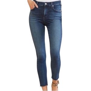 Agolde Sophie Women's Raw Hem Blue Skinny Jeans Size 28